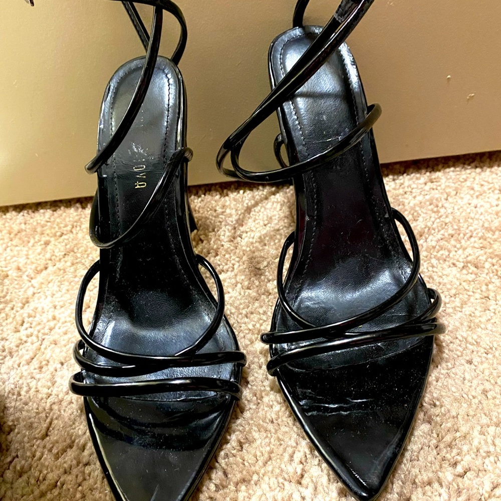 Black spaghetti strap sandal